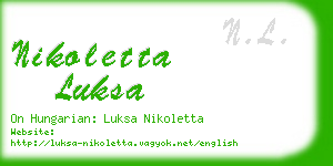 nikoletta luksa business card